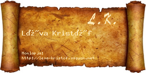 Léva Kristóf névjegykártya