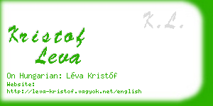 kristof leva business card