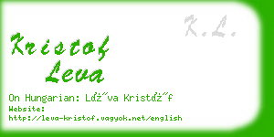 kristof leva business card